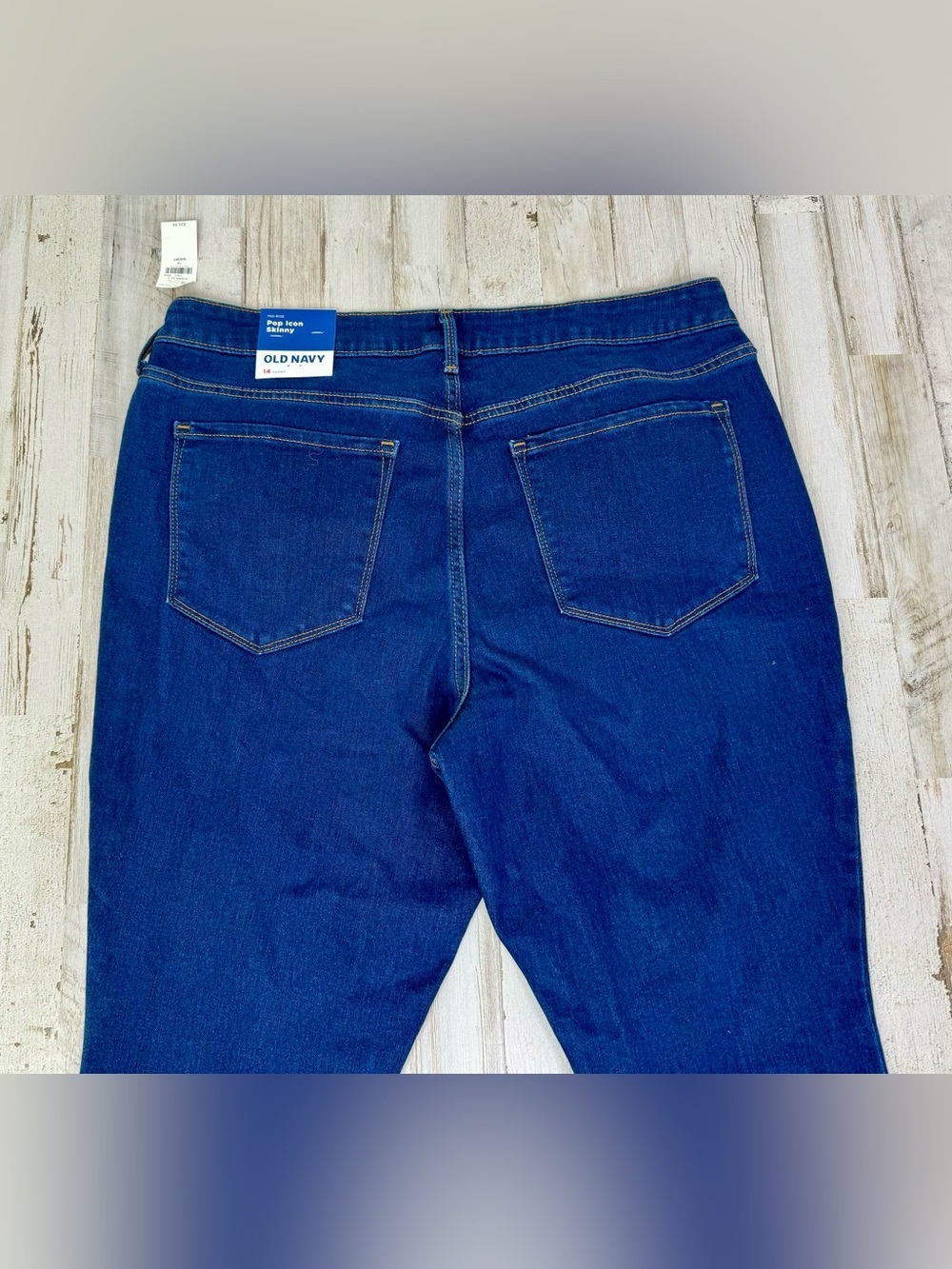Old Navy Jeans Womens 14S Pop Icon Skinny Mid Rise Button Blue NWT - Picture 11 of 12